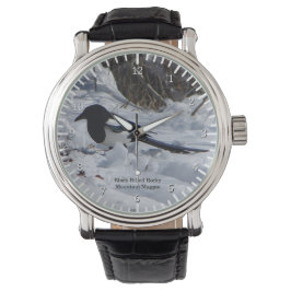 Black Bled Rocky Mountain Magpie-horloge Horloge