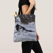 Black Bled Rocky Mountain Magpie over de tas (Dichtbij)