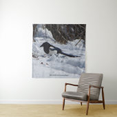Black Bled Rocky Mountain Magpie square tapestry Wandkleed (In situ)