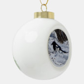 Black Bled Rocky Mountain Magpie-versiering Keramische Bal Ornament (Links)