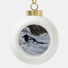 Black Bled Rocky Mountain Magpie-versiering Keramische Bal Ornament