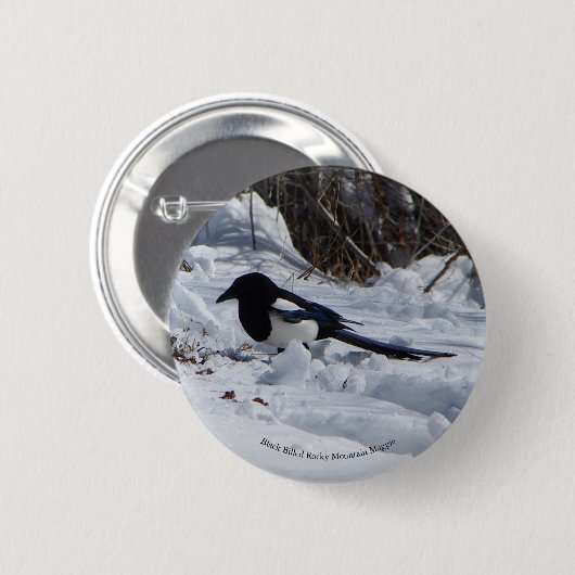 Black Bled Rocky Mountain-toets Ronde Button 5,7 Cm (Voorkant /achterkant)