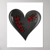 Black Bleeding Cut Open Broken Healing Heart Goth Poster (Voorkant)