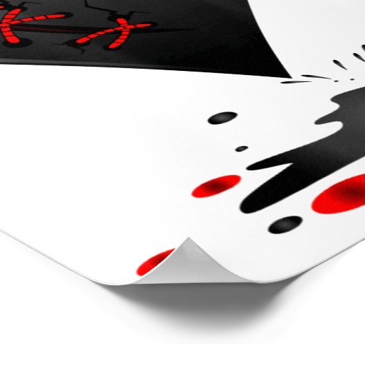 Black Bleeding Cut Open Broken Heart Goth Valentin Poster (Hoek)