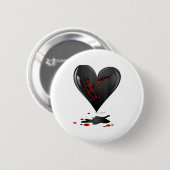 Black Bleeding Cut Open Broken Heart Goth Valentin Ronde Button 5,7 Cm (Voorkant /achterkant)