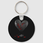 Black Bleeding Cut Open Broken Heart Goth Valentin Sleutelhanger (Voorkant)