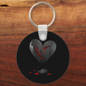 Black Bleeding Cut Open Broken Heart Goth Valentin Sleutelhanger (Voorkant)