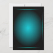 Black & Bleek Blue Glow Monogram Sci-fi Uitnodigin Kaart (Achterkant)