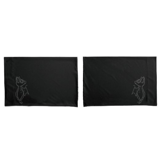 Black Blinky Bat outlined Pillow case set Kussensloop (Voorkant-Set)