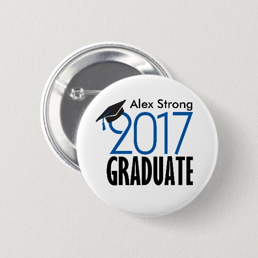 Black & Blue 2017 Afstuderen Pinback-Button Ronde Button 5,7 Cm (Voorkant /achterkant)