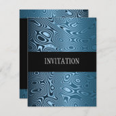 Black Blue Abstract alle evenementen Kaart (Voorkant / Achterkant)