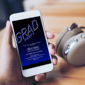 Black Blue Afstudeerder Uitnodiging