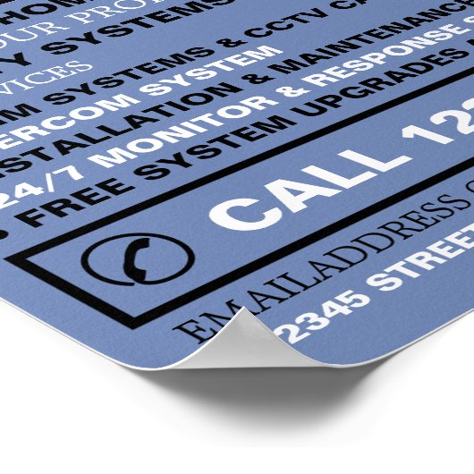 Black & Blue Alarm Logo, Security Alarm Service Poster (Hoek)