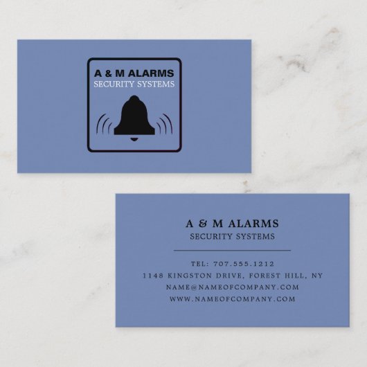 Black & Blue Alarm Logo, Security Alarm Service Visitekaartje (Voorkant / Achterkant)