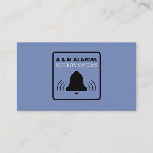 Black & Blue Alarm Logo, Security Alarm Service Visitekaartje (Voorkant)