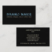 Black Blue Artsy Grunge Cool Brand + Jouw naam Visitekaartje (Voorkant / Achterkant)
