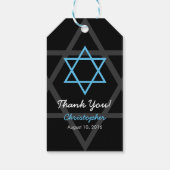Black Blue Bar Mitzvah Hartelijk dank voor de tag Cadeaulabel (Achterkant)