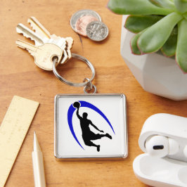Black Blue Basketball Logo Sleutelhanger