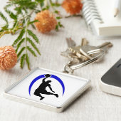 Black Blue Basketball Logo Sleutelhanger (Zijkant)