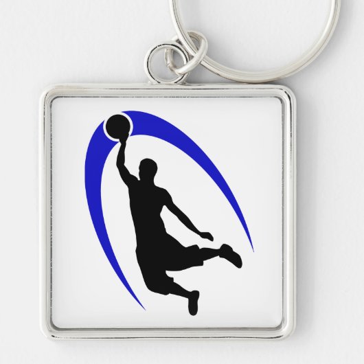 Black Blue Basketball Logo Sleutelhanger (Voorkant)