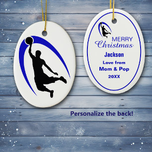 Black Blue Basketball Logo, speciaal ontworpen of  Keramisch Ornament