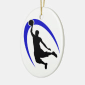 Black Blue Basketball Logo, speciaal ontworpen of  Keramisch Ornament (Links)