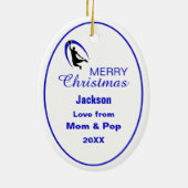Black Blue Basketball Logo, speciaal ontworpen of  Keramisch Ornament (Achterkant)