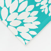 Black Blue Blooms Chevron Monogram Fleece Deken (Hoek)