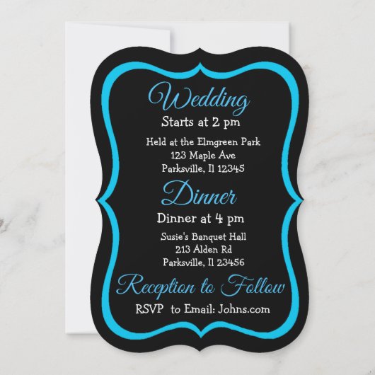 Black Blue Bowtie & Heels LGBT Wedding Invites Kaart (Achterkant)