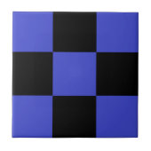 Black Blue Check Ceramic Tegel Tegeltje (Voorkant)