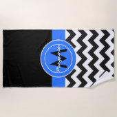 Black Blue Chevron Strandlaken (Voorkant)
