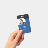 Black Blue Corporate Employee Photo ID Badge (Handheld)