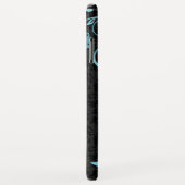 Black Blue Damask en Swirls Case-Mate iPhone Case (Achterkant/rechts)