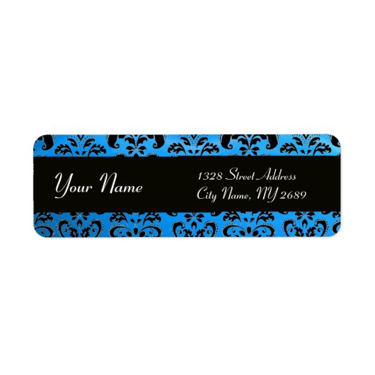 BLACK BLUE DAMASK ETIKET (Voorkant)