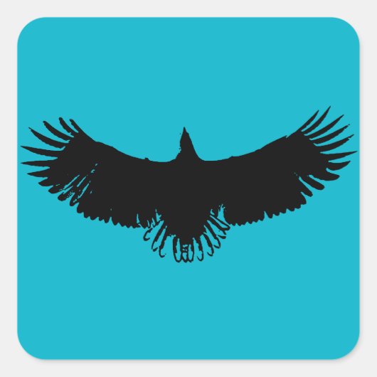 Black & Blue Eagle Silhouet Artwork Sticker (Voorkant)