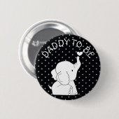Black Blue Elephant Baby shower Pin Dad to be Ronde Button 5,7 Cm (Voorkant /achterkant)