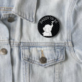 Black Blue Elephant Baby shower Pin Dad to be Ronde Button 5,7 Cm (In situ)