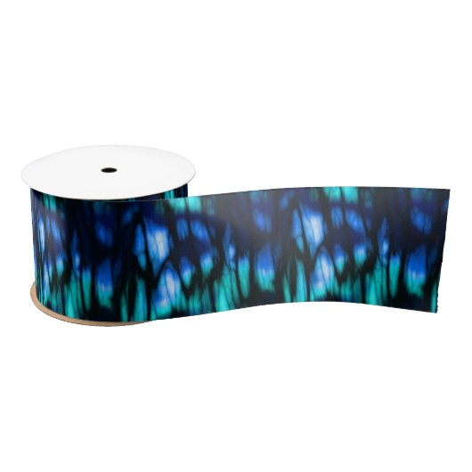 Black Blue en Turquoise abstract Satijnen Lint (Spoel)