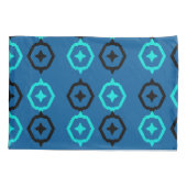 Black Blue en Turquoise Aztec Ikat Kussensloop (Achterkant)