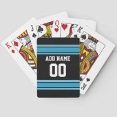 Black Blue Football Jersey Custom Name Number Pokerkaarten (Achterkant)