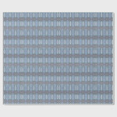Black Blue Geometric Cross Diamonds Patroon Cadeaupapier (Vlak)