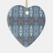 Black Blue Geometric Cross Diamonds Patroon Keramisch Ornament (Rechts)