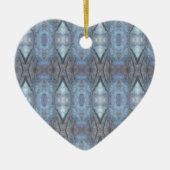 Black Blue Geometric Cross Diamonds Patroon Keramisch Ornament (Voorkant)