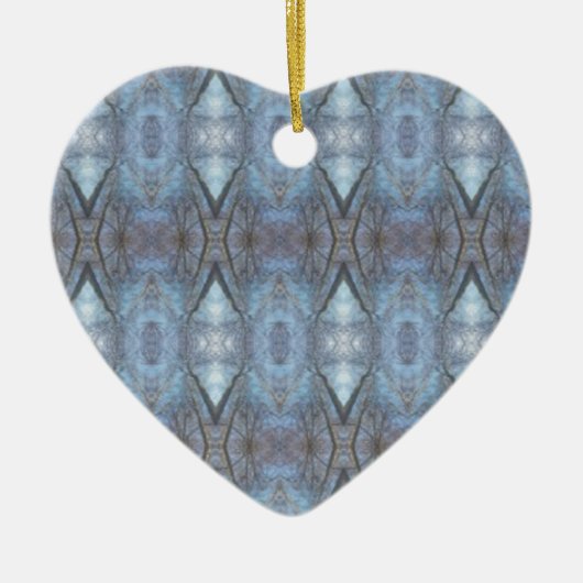 Black Blue Geometric Cross Diamonds Patroon Keramisch Ornament (Voorkant)