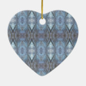 Black Blue Geometric Cross Diamonds Patroon Keramisch Ornament (Achterkant)