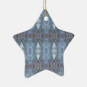 Black Blue Geometric Cross Diamonds Patroon Keramisch Ornament (Rechts)