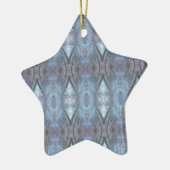 Black Blue Geometric Cross Diamonds Patroon Keramisch Ornament (Links)