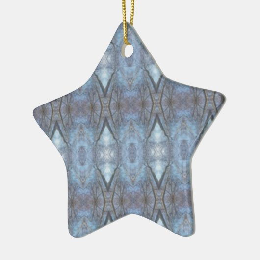 Black Blue Geometric Cross Diamonds Patroon Keramisch Ornament (Links)