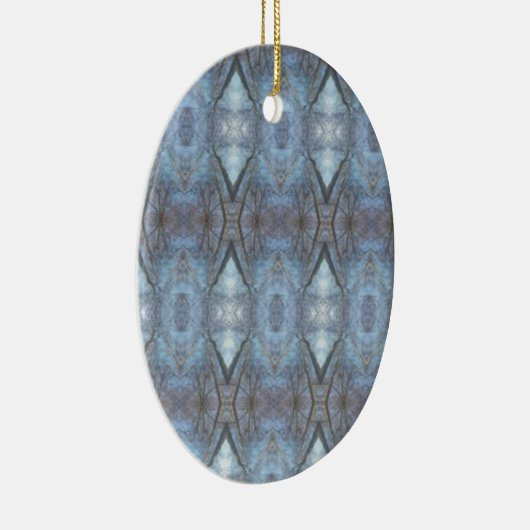 Black Blue Geometric Cross Diamonds Patroon Keramisch Ornament (Rechts)