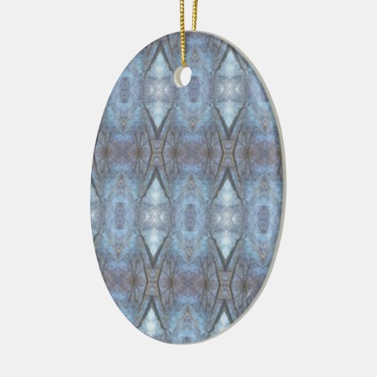 Black Blue Geometric Cross Diamonds Patroon Keramisch Ornament (Links)